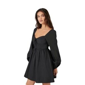 GB Black Long Sleeve Tie Back Cutout Mini Dress Small